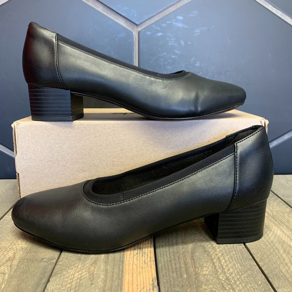 Womens Clarks Chartli Fame Black Leather Size 10